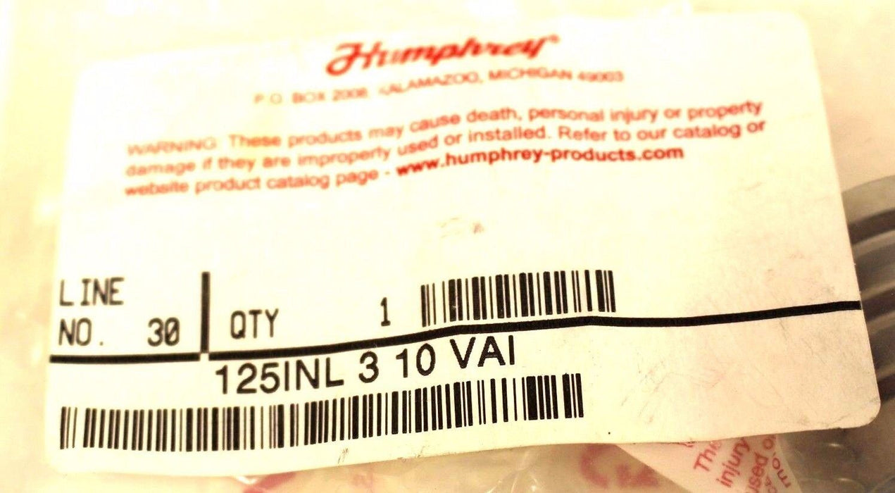 NEW HUMPHREY 125INL 3 10 VAI CARTRIDGE INSERT VALVE 3-WAY 1/8" 125INL310VAI