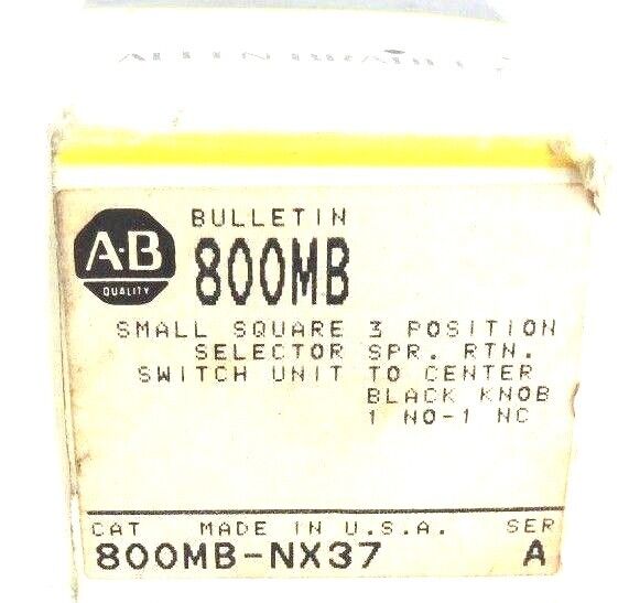 NEW ALLEN BRADLEY 800MB-NX37 SWITCH BASE & TOP SER. A (MISSING SELECTOR HANDLE)