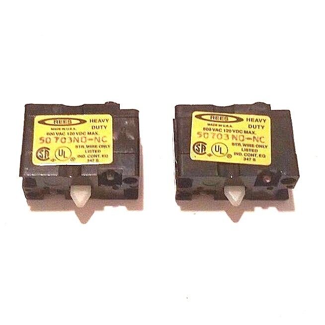 LOT OF 2 NEW REES 50703 NO-NC CONTACT BLOCKS 600VAC, 120VDC, 50703NONC