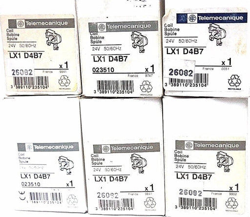 LOT OF 6 NIB TELEMECANIQUE LX1-D4B7 COILS 24V, 50/60HZ