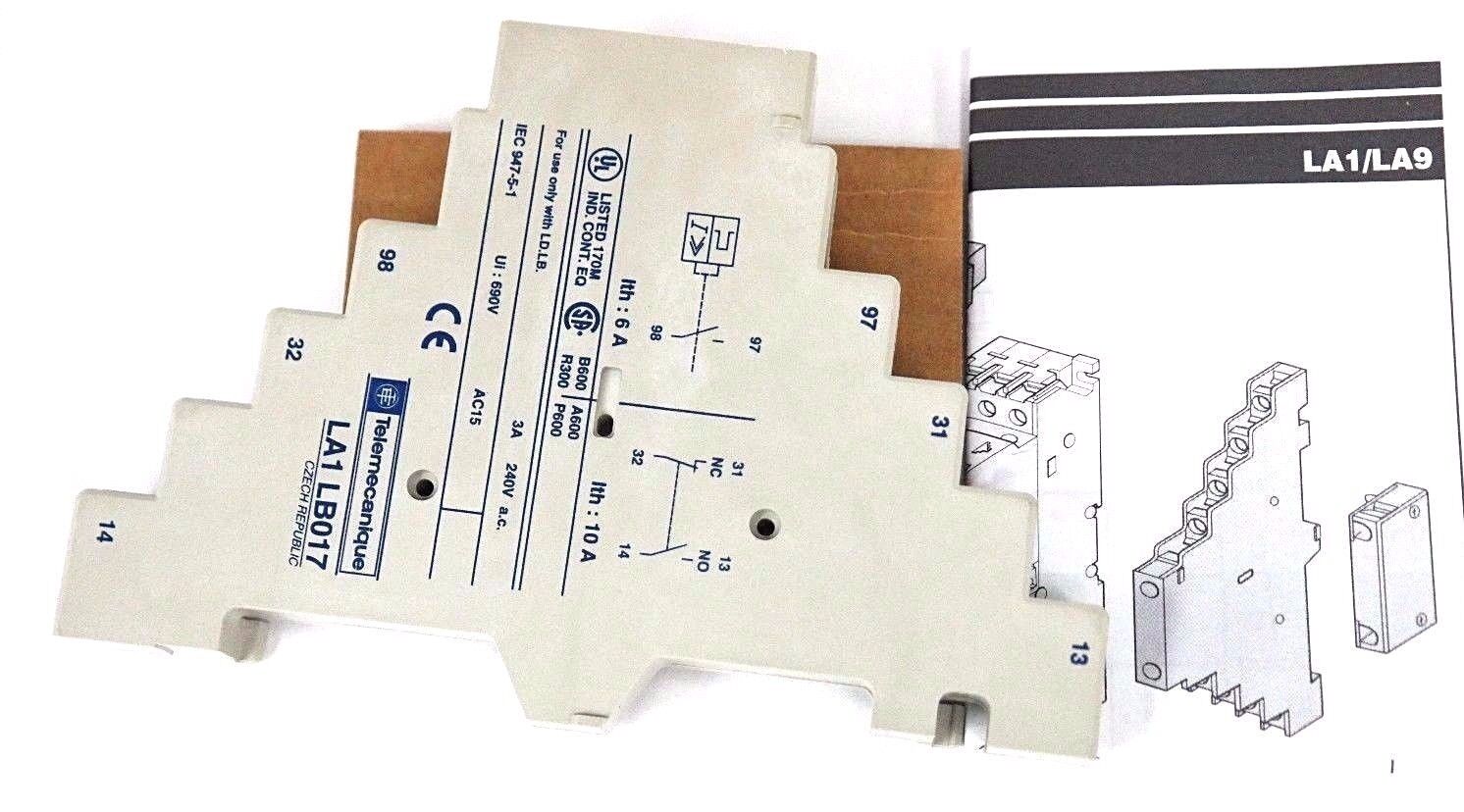 LOT OF 2 NIB TELEMECANIQUE LA1-LB017 ADD. ON BLOCKS LA1LB017