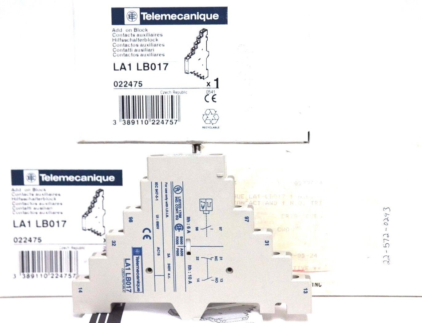 LOT OF 3 NIB TELEMECANIQUE LA1-LB017 ADD. ON BLOCKS LA1LB017