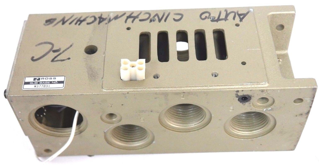 NEW ROSS W377B91 SUB BASE VALVE SIDE-PORTED