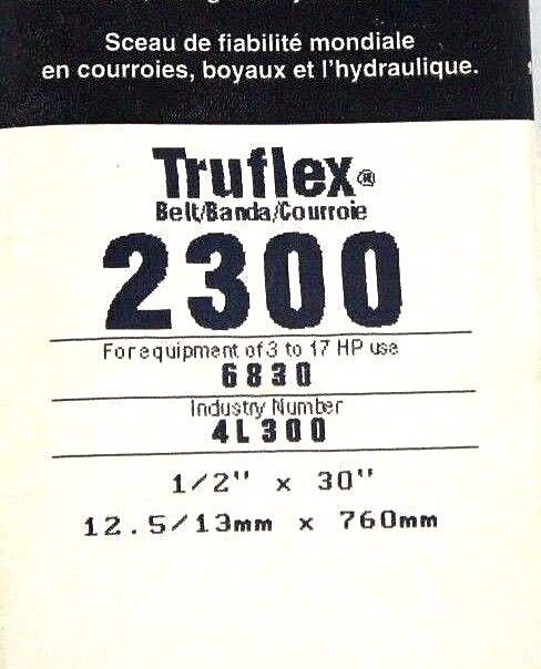 LOT OF 4 NEW GATES 4L300 TRUFLEX V BELTS 2300 1/2" X 30"