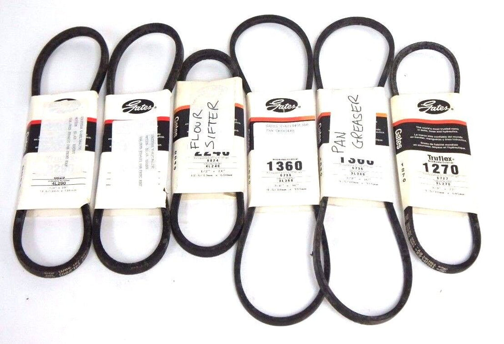 LOT OF 5 NEW GATES TRUFLEX V BELTS 4L290 3L360 3L270