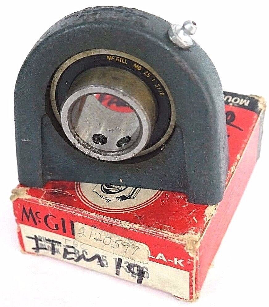 NEW MCGILL MB 25 1 3/16 MOUNTED BALL BEARING NYLA-K TBC-06 3797901