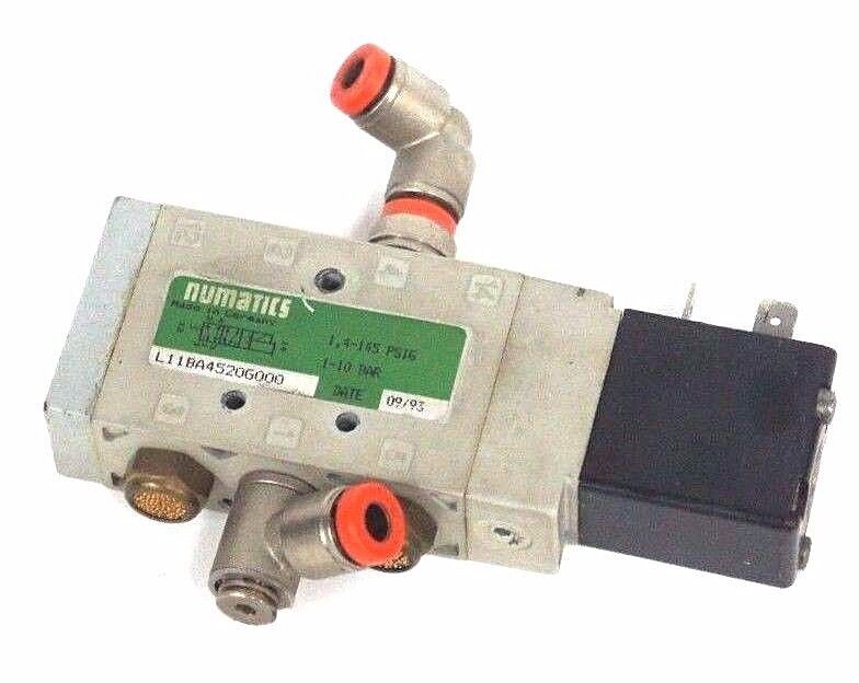 NUMATICS L11BA4520G000 SOLENOID VALVE 4-145 PSIG, 1-10 BAR
