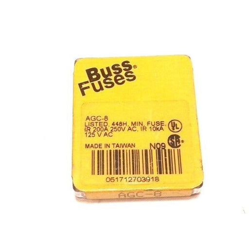LOT OF 30 NEW COOPER BUSSMANN AGC-8 BUSS FUSES AGC8