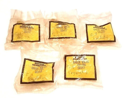 LOT OF 5 NEW WESTERN ENTERPRISES CV-31L CHECK VALVES CV31L, 01117