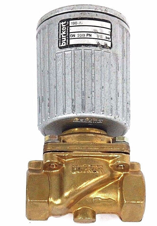 NEW BURKERT 190-A 220V60HZ SOLENOID VALVE DN  20B PN 0-5 BAR LUPE DIN 3/4"
