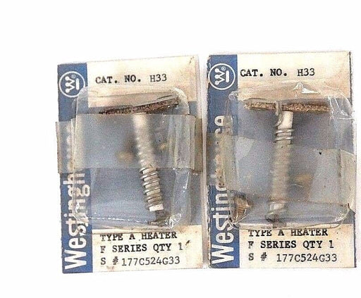 LOT OF 2 NEW WESTINGHOUSE 177C524G33 HEATER ELEMENTS CAT. NO. H33 TYPE: A