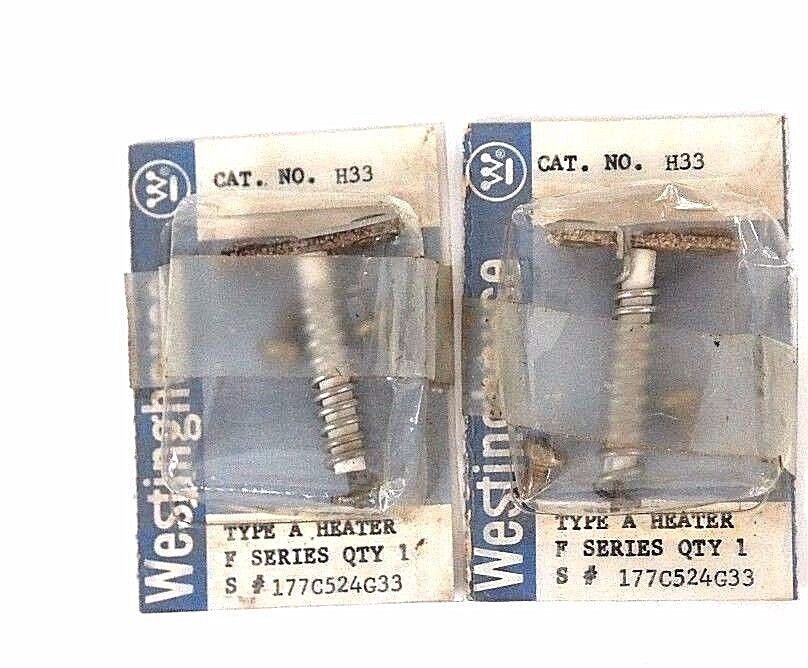 LOT OF 2 NEW WESTINGHOUSE 177C524G33 HEATER ELEMENTS CAT. NO. H33 TYPE: A