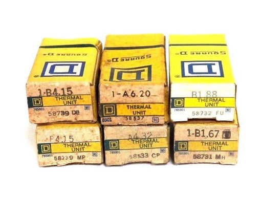 LOT OF 8 NIB SQUARE D HEATER ELEMENTS A4.32, A6.20, B4.15, B1.67, B1.88