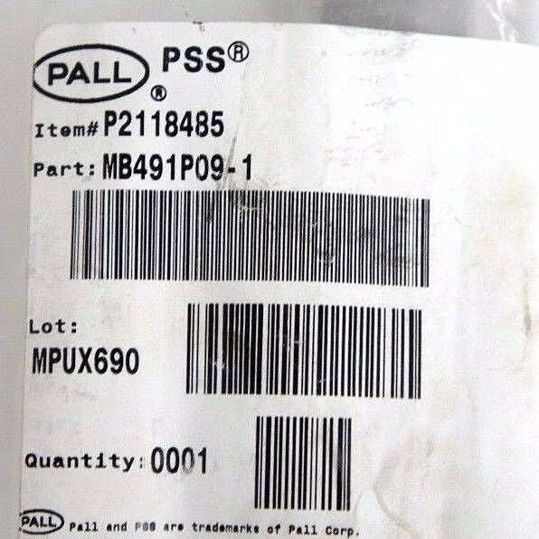 NIB PALL PSS ITEM# P2118485 PART# MB491P09-1 FILTER ELEMENT