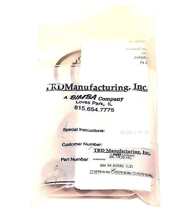 LOT OF 2 NEW BIMBA TRD MANUFACURING SK-TR20-HC SEAL KIT 250PSI, SKTR20HC