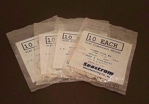 LOT OF 40 NEW SEASTROM 9493A232 FLAT FIBERGLASS WASHERS SCREW SIZE #8