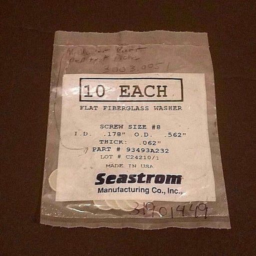 LOT OF 40 NEW SEASTROM 9493A232 FLAT FIBERGLASS WASHERS SCREW SIZE #8