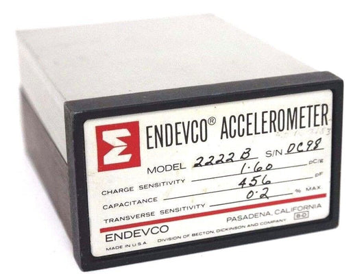 ENDEVCO ACCELEROMETER 2222B CHARGE SENSITIVITY: 1-60 CAPACITANCE: 456