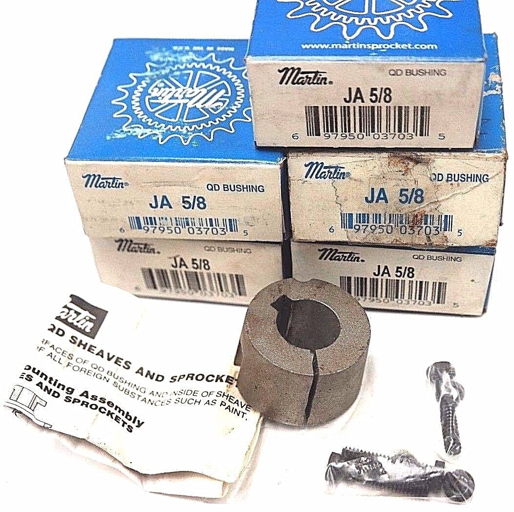 LOT OF 5 NIB MARTIN JA 5/8 QD BUSHINGS, JA58QD
