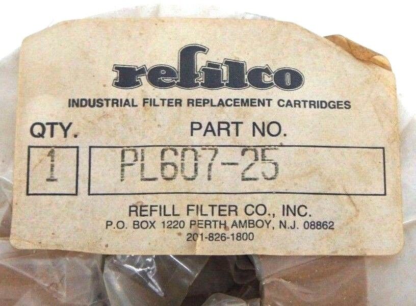 LOT OF 5 NEW REFILL FILTER CO. PL607-25 REFILCO FILTER REPLACEMENT CARTRIDGES