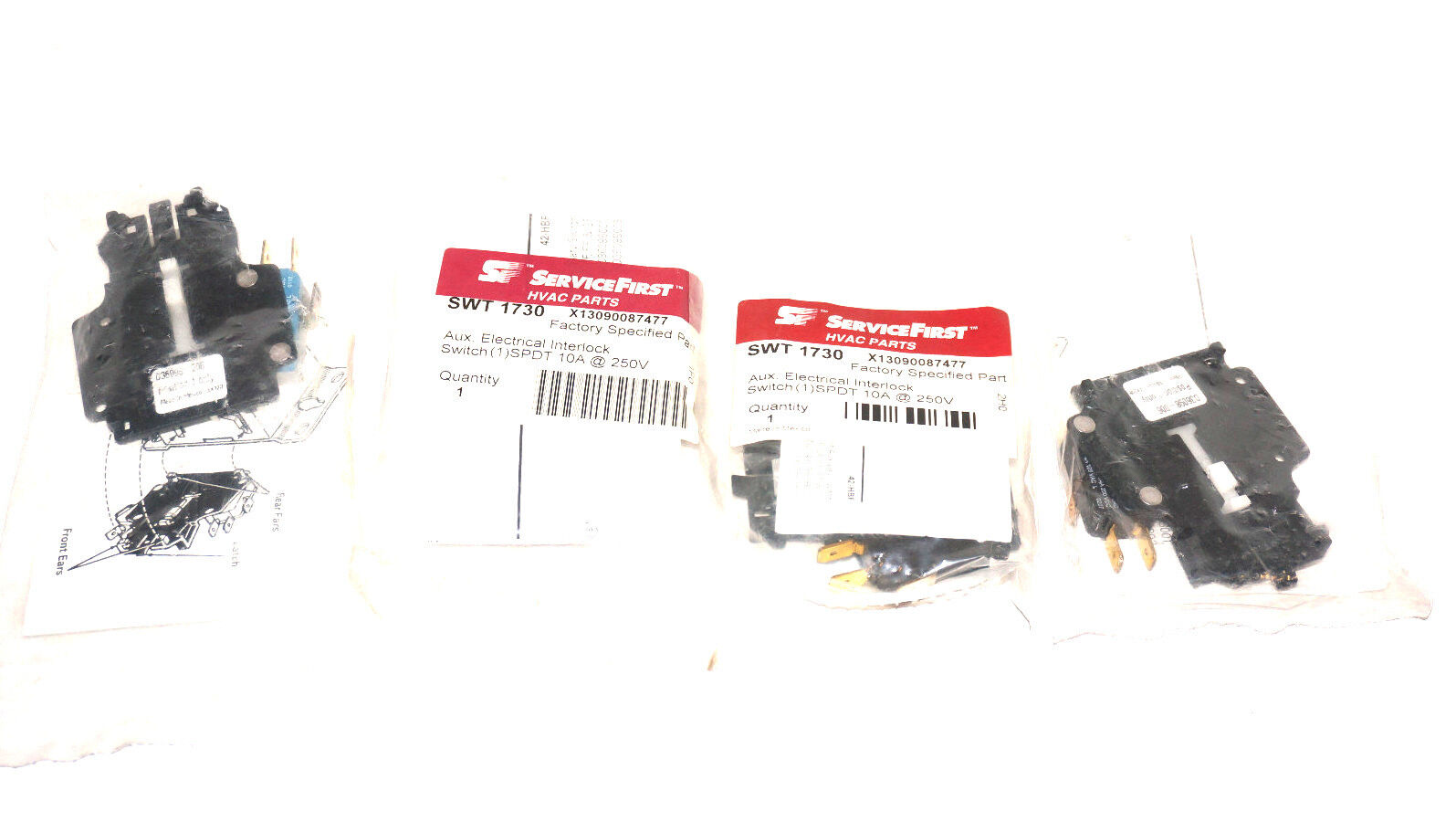 LOT OF 4 NEW SERVICEFIRST SWT-1730 AUX. ELECTRICAL INTERLOCKS SWT730