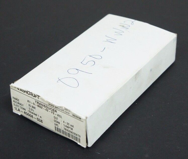 NIB ASHCROFT K15M0242F2500#XCL TRANSDUCER XCL 25BAR 10-36VDC 4-20MA