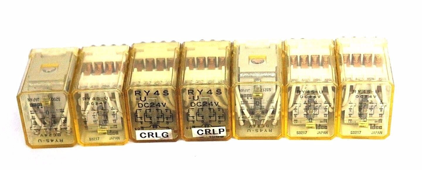 LOT OF 7 IDEC RY4S-U-DC24V RELAYS RY4SUDC24V
