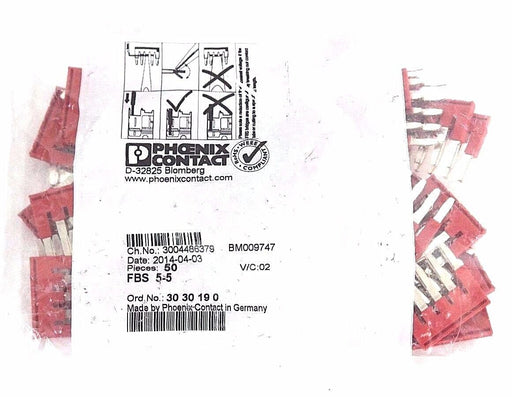 NIB PHOENIX CONTACT FBS 5-5 BRIDGE PLUG-IN 5POSITION RED FBS55 - 50 PIECES