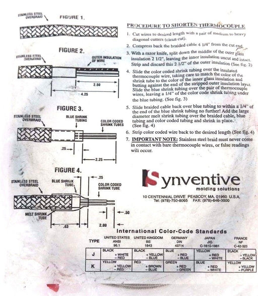 NIB SYNVENTIVE 83-74-120 THERMOCOUPLE 562-04