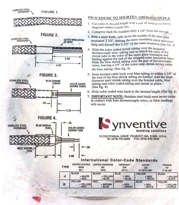 NIB SYNVENTIVE 83-74-120 THERMOCOUPLE 562-04