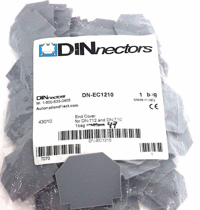 LOT OF 47 NEW DINNECTORS DN-EC1210 TERMINAL BLOCK END COVERS DNEC1210