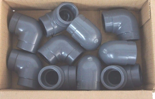 BOX OF 10 NEW GEORGE FISCHER 806-010 SCH. 80, 1" PVC 90 DEG ELBOWS, 806010