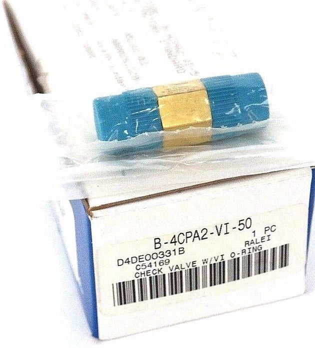 NIB SWAGELOK B-4CPA2-VI-50 RELIEF VALVE 1/4'', BRASS, 3000 PSIG, B4CPA2VI50