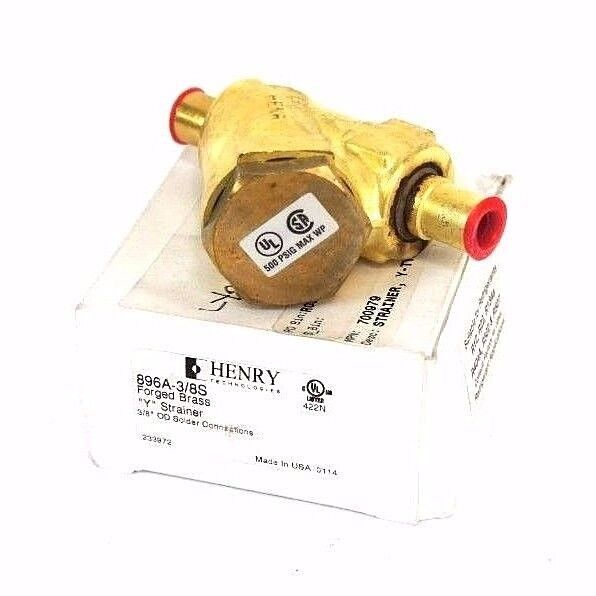NIB HENRY 896A-3/8S FORGED BRASS "Y" STRAINER 3/8" OD SOLDER CONNECTION