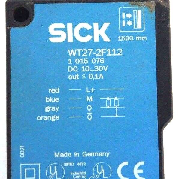 SICK WT27-2F112 PHOTOELECTRIC SENSOR 1 015 076, WT272F112