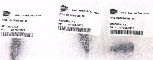 LOT OF 3 NEW TECHNIFOR SEUC005/42 FUSE HOLDERS + FUSE 4A