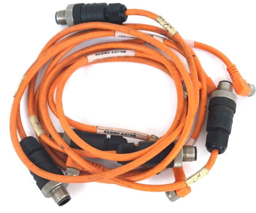 LOT OF 5 LUMBERG INC. RKMWV 4-07/5M CONNECTOR CABLES RKMWV4075M