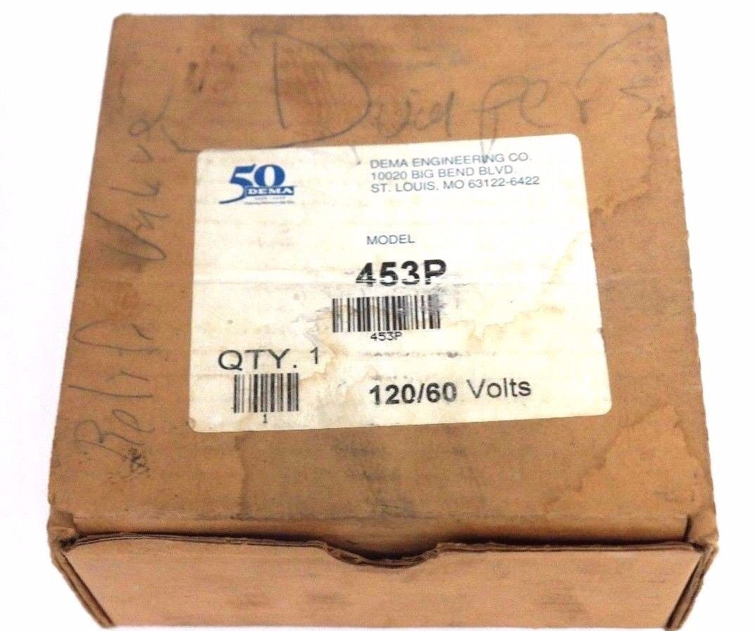 NIB DEMA ENGINEERING 453P SOLENOID VALVE 1500MRP, 1200MOPD, 120/60VOLTS