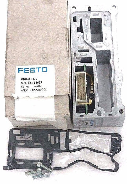 NIB FESTO VIGI-03-4,0 MANIFOLD BLOCK 10BAR/145PS MAT. NR. 18653, SERIE: W402