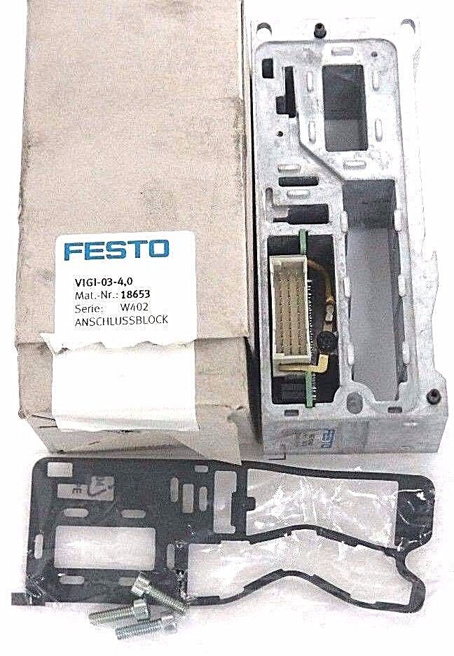 NIB FESTO VIGI-03-4,0 MANIFOLD BLOCK 10BAR/145PS MAT. NR. 18653, SERIE: W402