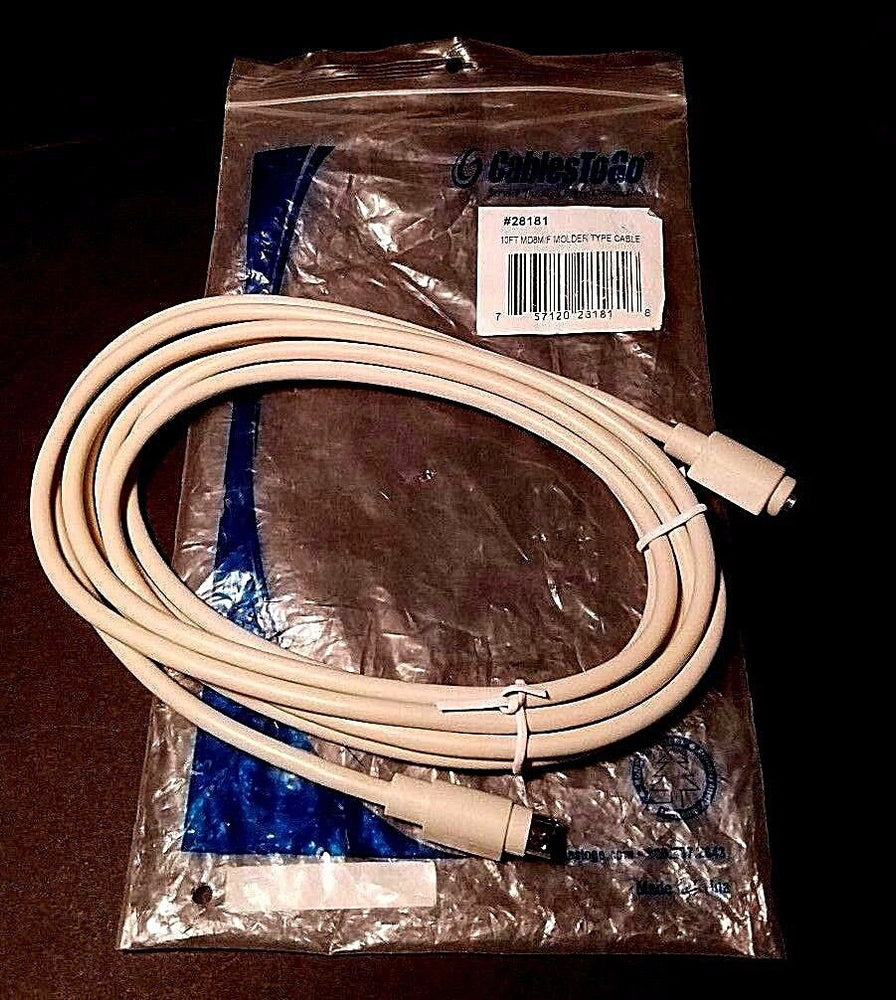 NEW CABLES TO GO 28181 MOLDER TYPE CABLE 10FT, MD8M/F