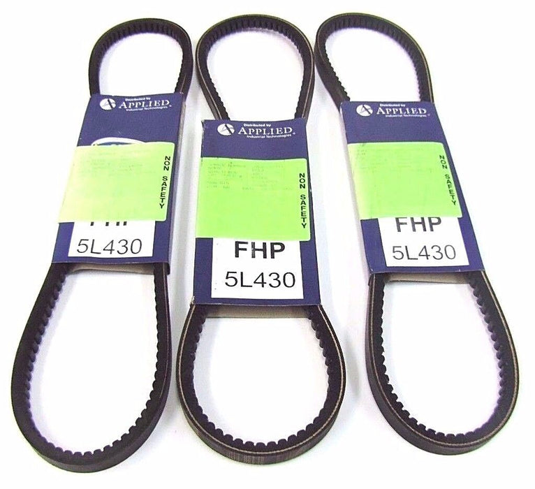 LOT OF 3 NEW GOODYEAR 5L430 V-BELTS TRUFLEX 43INCH OD 3/8IN DEPTH