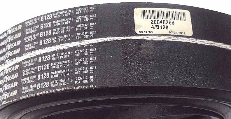 NEW GOODYEAR 20040266 4/B128 HY-T TORQUE TEAM V-BELT, B128, 4 RIB, 128'' INSIDE
