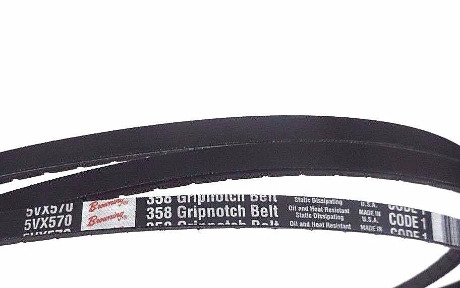 LOT OF 3 NEW BROWNING 5VX570, 358 GRIPNOTCH V-BELTS 57" O.C.