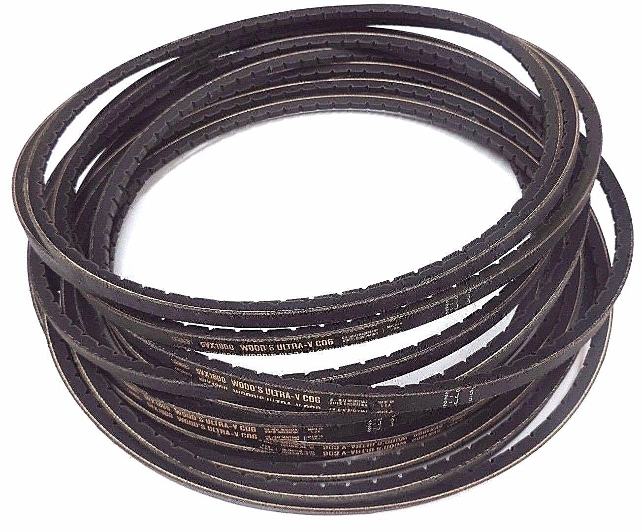 LOT OF 4 NEW TB WOOD'S 5VX1800 ULTRA-V COG BELTS TOP WIDTH 5/8'' LENGTH 180''