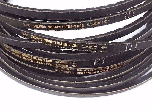 LOT OF 4 NEW TB WOOD'S 5VX1800 ULTRA-V COG BELTS TOP WIDTH 5/8'' LENGTH 180''