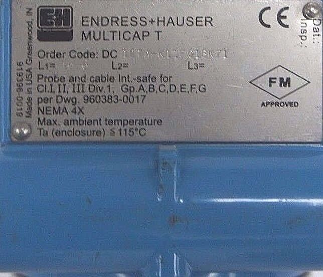 ENDRESS + HAUSER DC12TA-K11FC1BK71 MULTICAP T CAPACITY LEVEL PROBE 10"