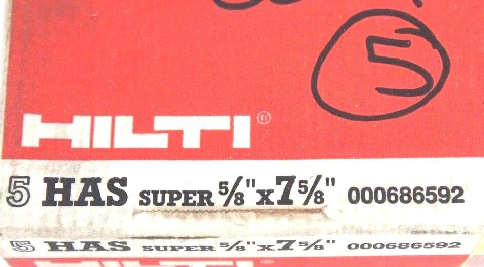 LOT OF 35 NEW HILTI 000686592 ANCHOR KITS HAS SUPER 5/8" X 7-5/8" X 11/16"