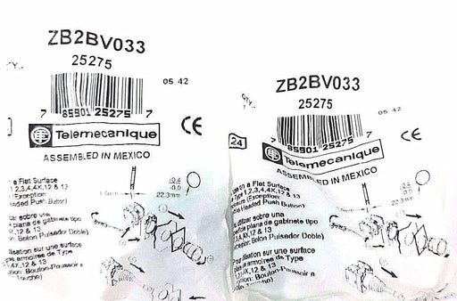 LOT OF 2 NIB TELEMECANIQUE ZB2BV033 PILOT LIGHT LENS GREEN NEON 25275