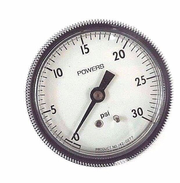 NIB POWERS 142-0277 PRESSURE GAUGE 0-30PSI, 1420277